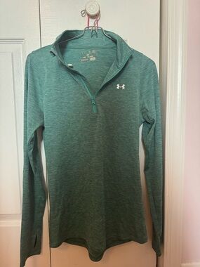 Under Armour Heather Teal Half-Zip Performance Top